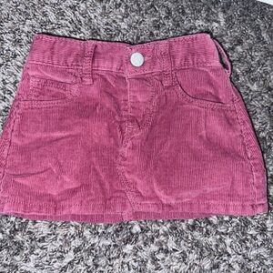 Pink Corduroy Mini Skirt